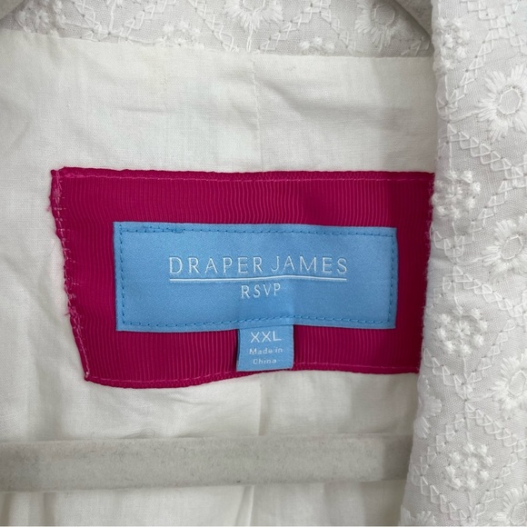 Draper James RSVP Eyelet Textured Notch Lapel Blazer White XXL - Picture 2 of 9